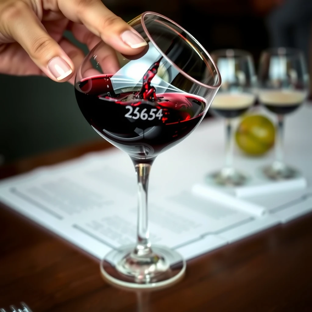 Hand swirling red wine to release aromas