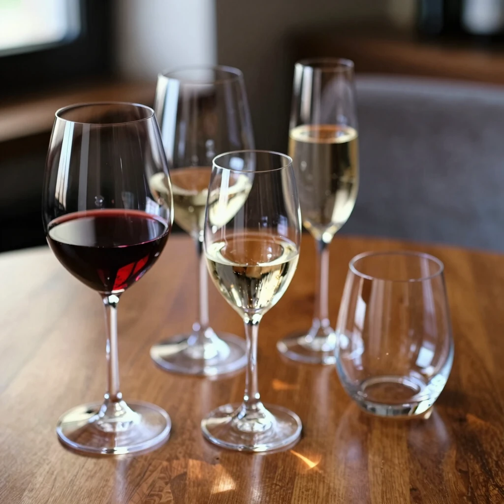 Variety of wine glasses for different types of wine