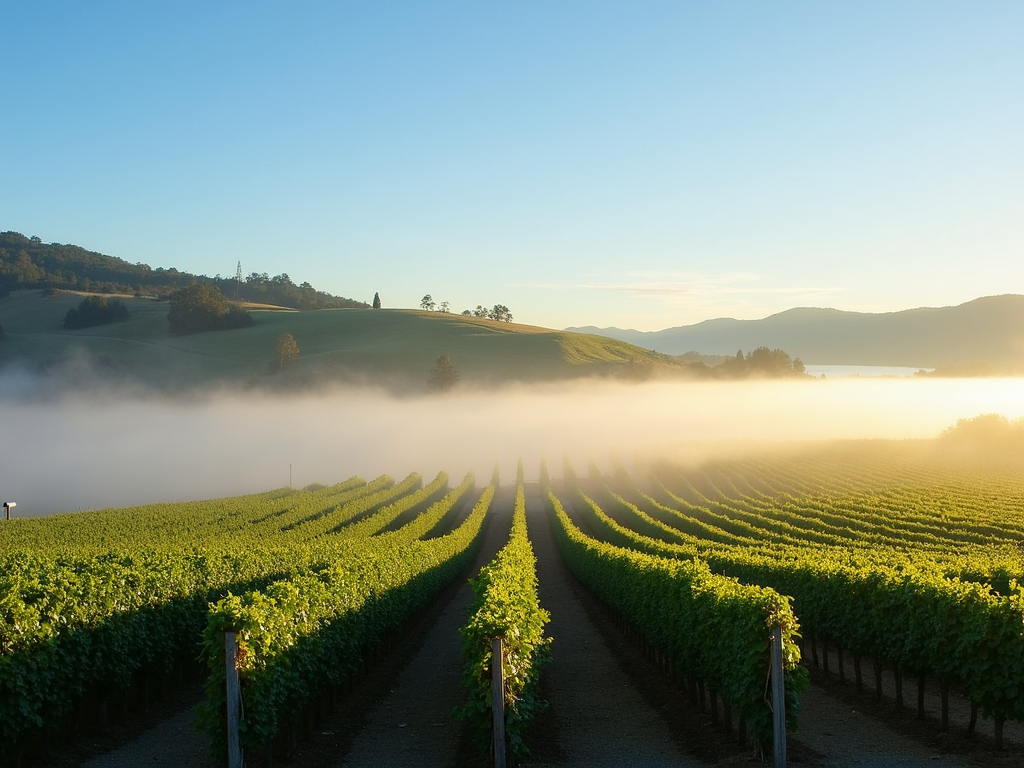 Sonoma County vineyard sunrise