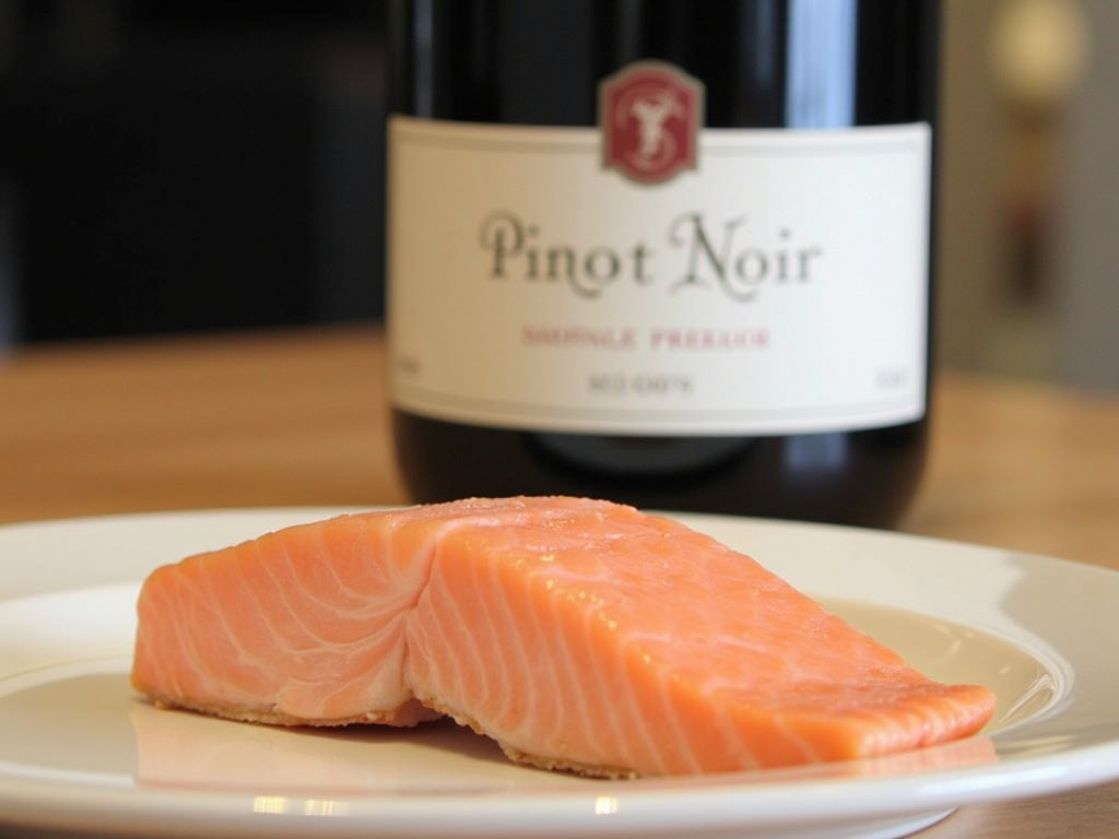 Pinot Noir and salmon pairing.