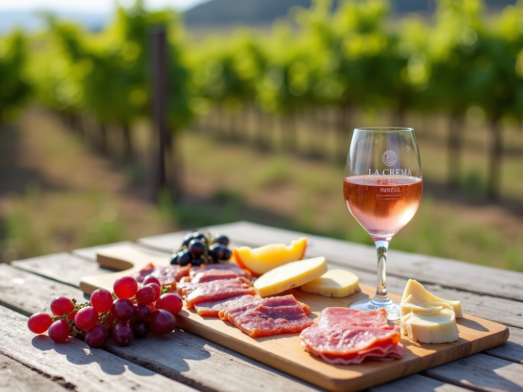 La Crema Rosé paired with charcuterie