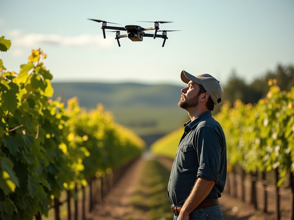 Drone over Jackson Family Wines vineyard