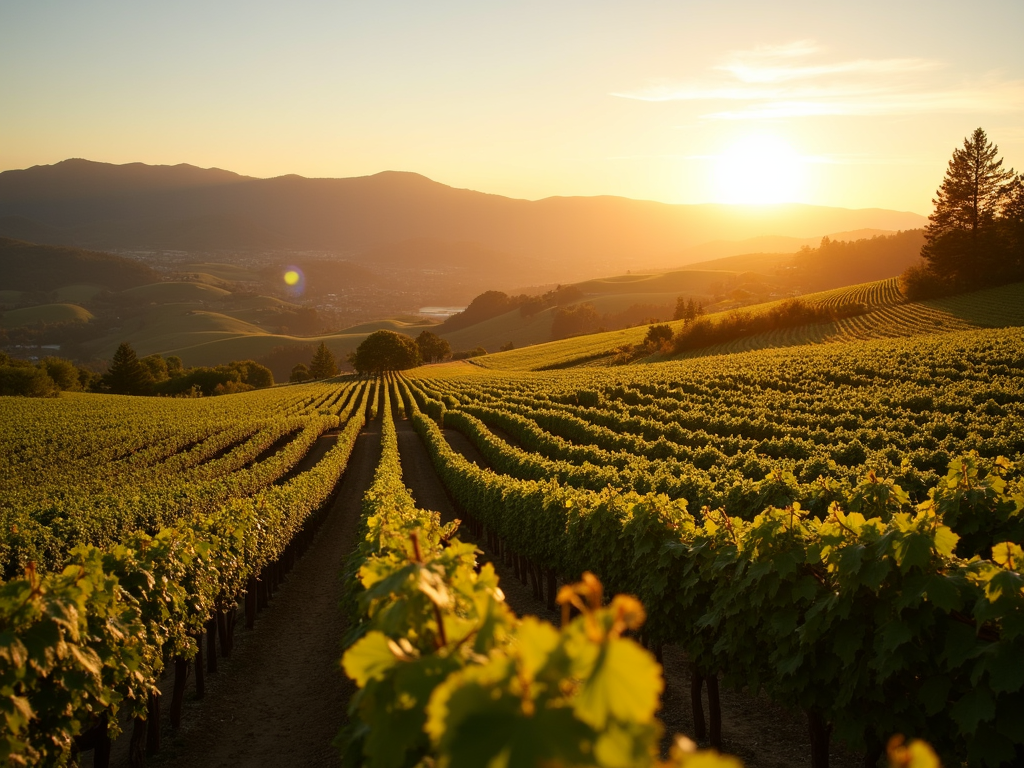 Napa Valley vineyards at sunrise