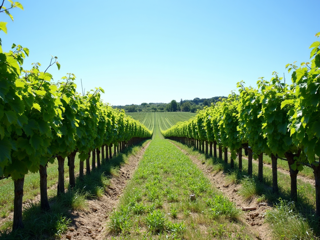 Sustainable vineyard with grapevines and cover crops