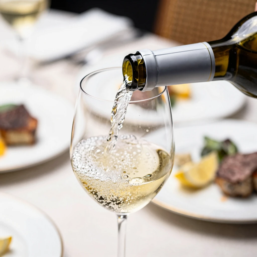Pouring a glass of Jackson Family white wine