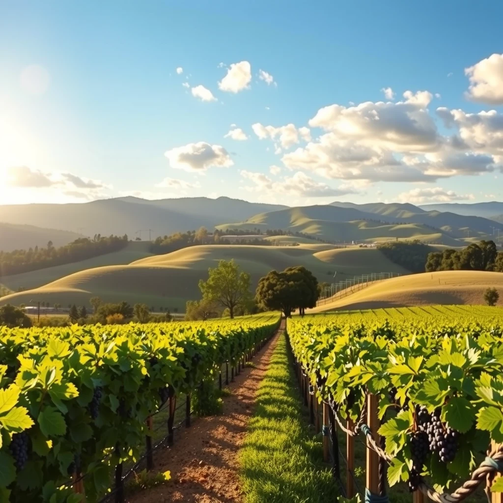 Vineyards in Napa Valley during harvest