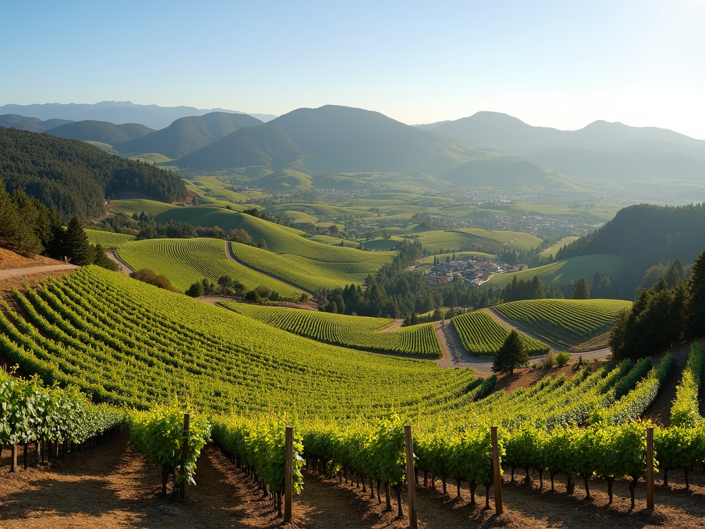 Hillside vineyards at Beringer showcasing topography