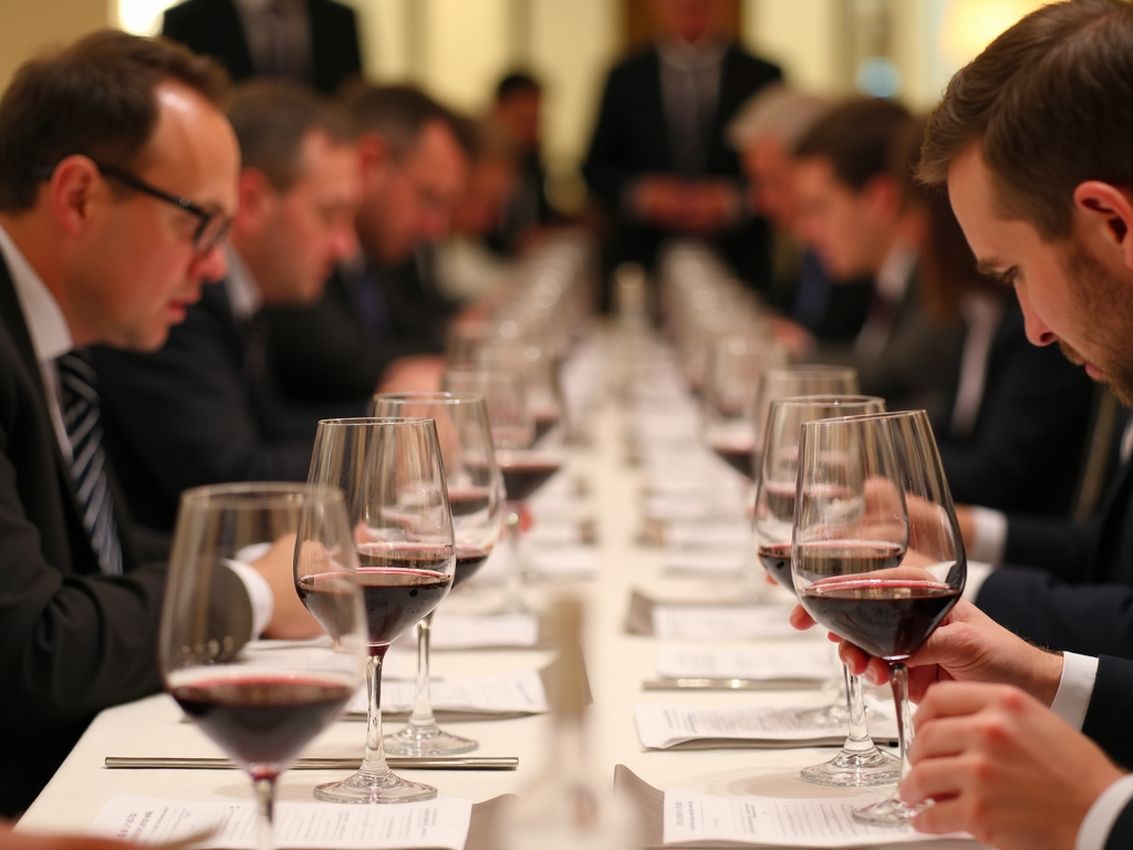 Wine judges evaluating wines