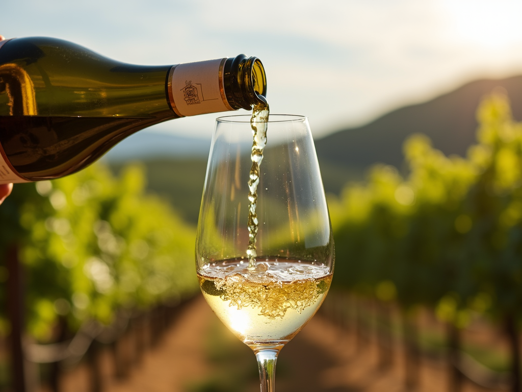 Pouring Beringer Chardonnay
