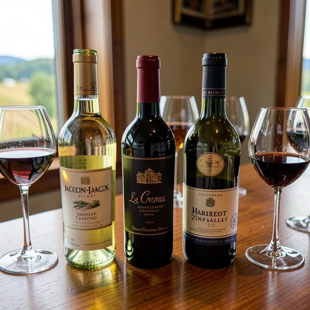 Selection of premium Jackson Family Wines bottles on a tasting table