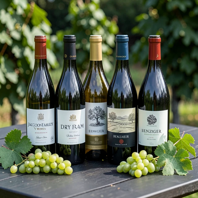 Collection of top eco-friendly sustainable wine brands bottles