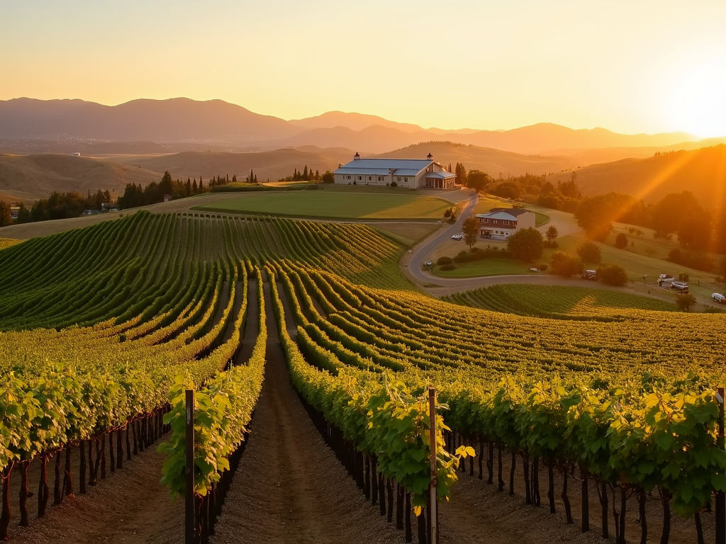 Stonestreet vineyard at golden hour