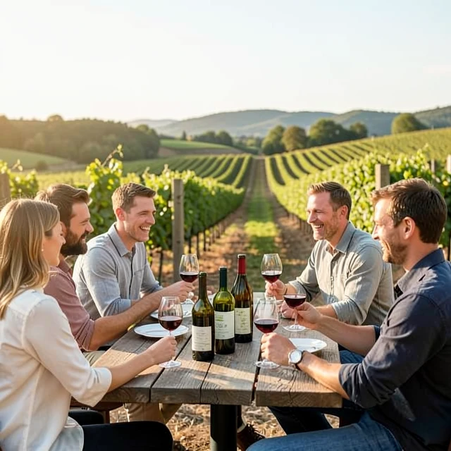 Beginners enjoying wine tasting at a sustainable winery