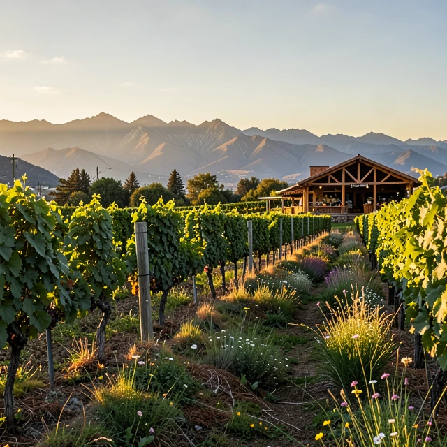 St. Francis Winery vineyards in Sonoma at sunset showing sustainable grape growing practices