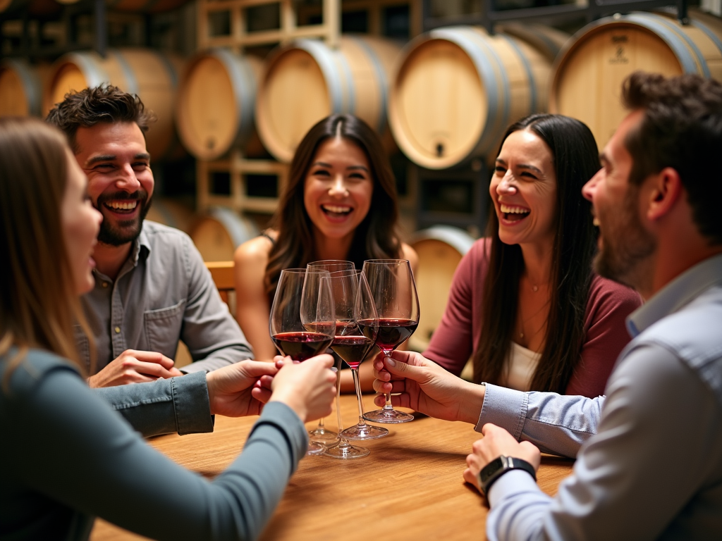 Friends enjoying wine tasting at Kendall-Jackson