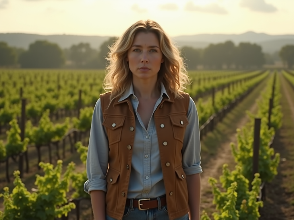Jess Jackson in the vineyard
