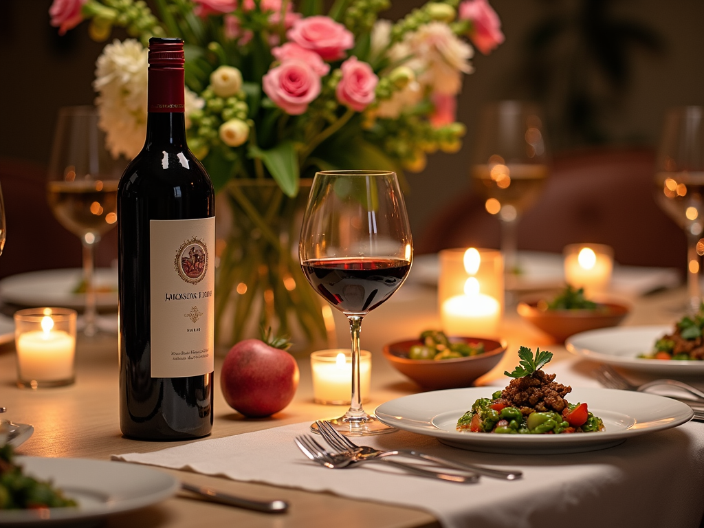 Dining table with Jackson Family Wines and gourmet dishes