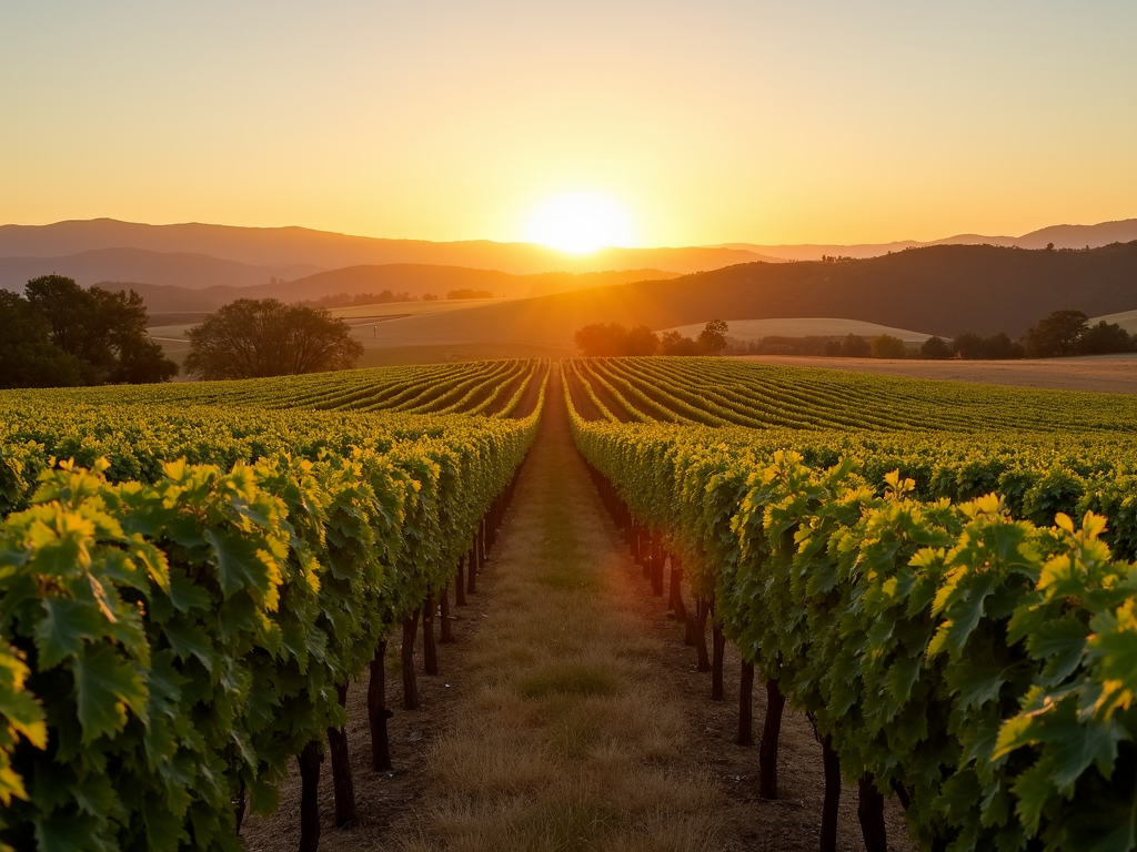 Kendall-Jackson vineyard at sunset