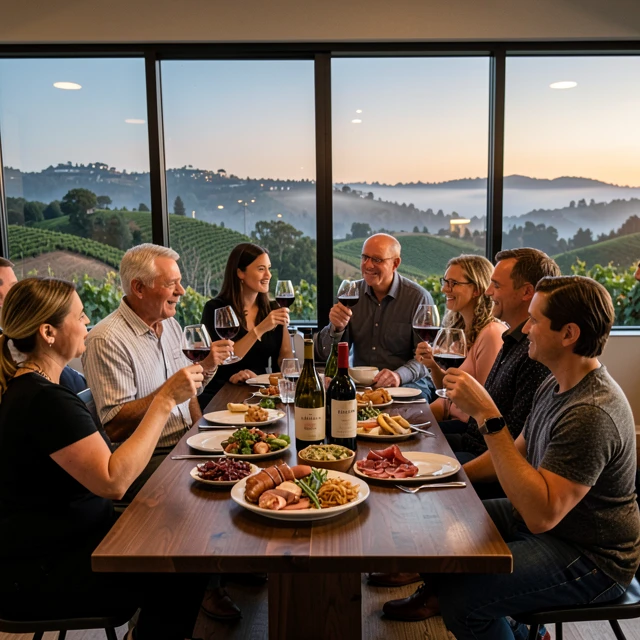 Wine enthusiasts enjoying Jackson Family Wines tasting notes in a Sonoma tasting room