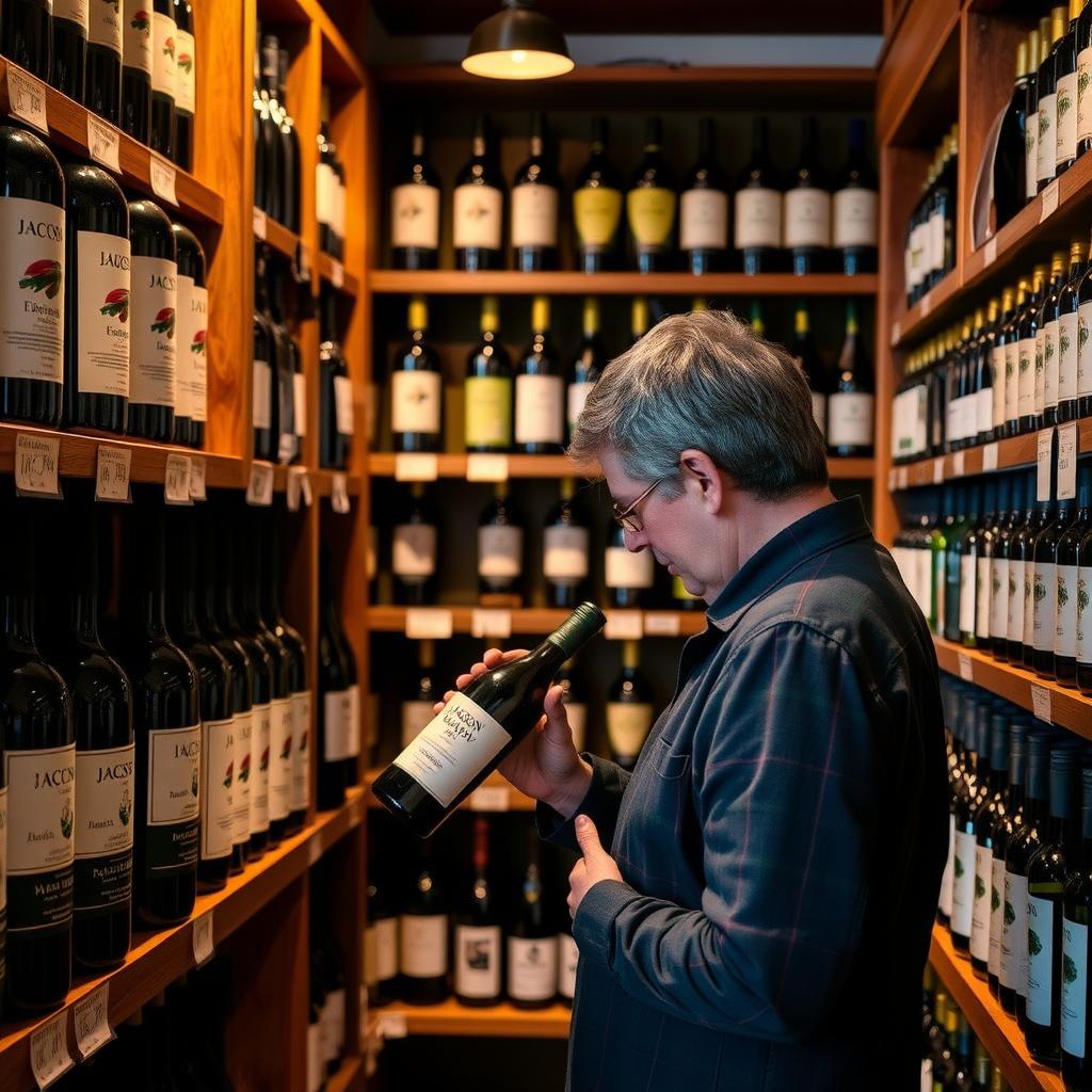 Wine shop with sustainable wine bottles on display
