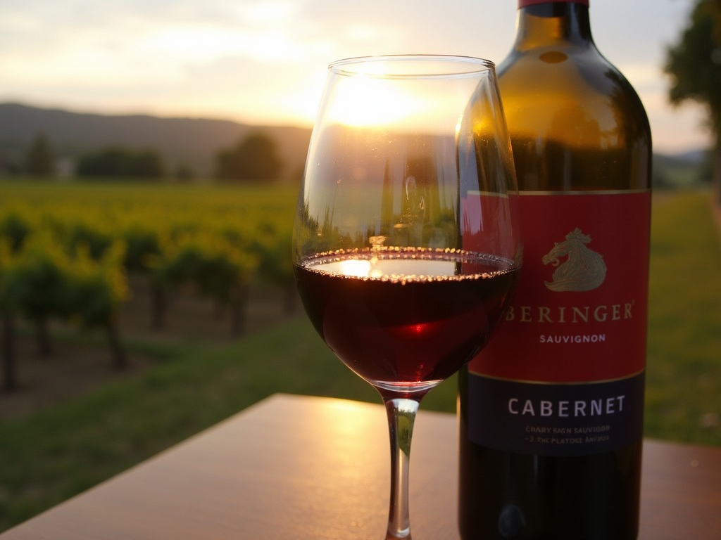 Glass of Beringer Cabernet Sauvignon