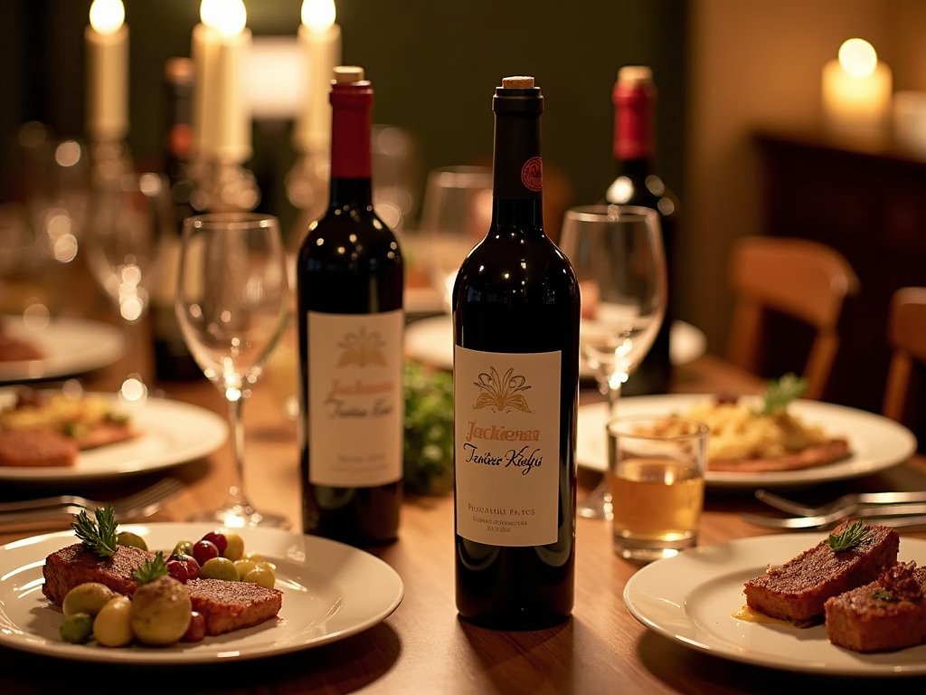 Dinner table set with Jackson Family Wines and gourmet food