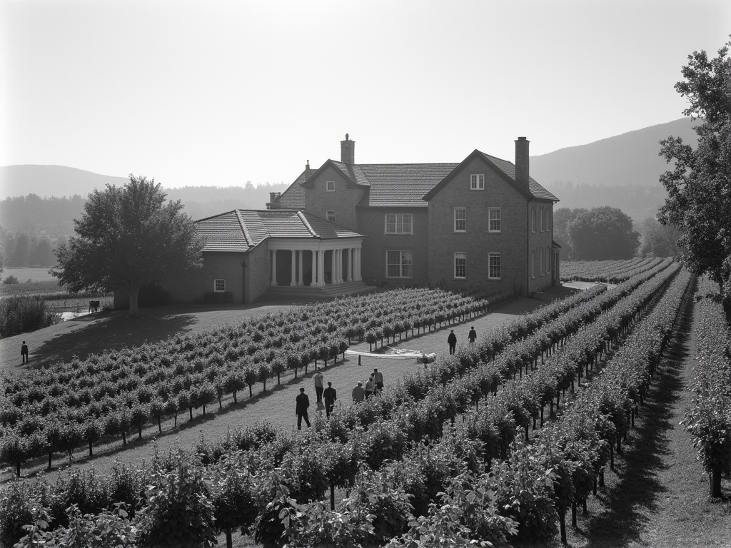 Historic photo of Beringer Winery in the 19th century