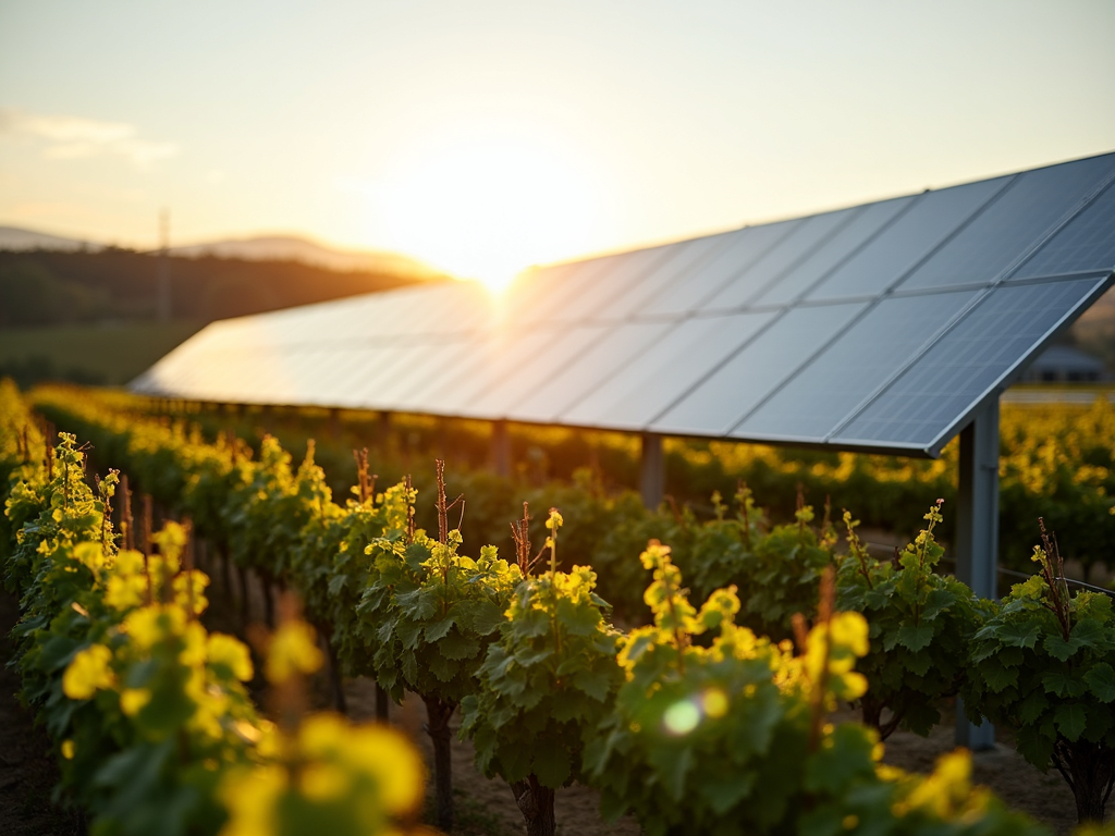 Vineyard with solar panels