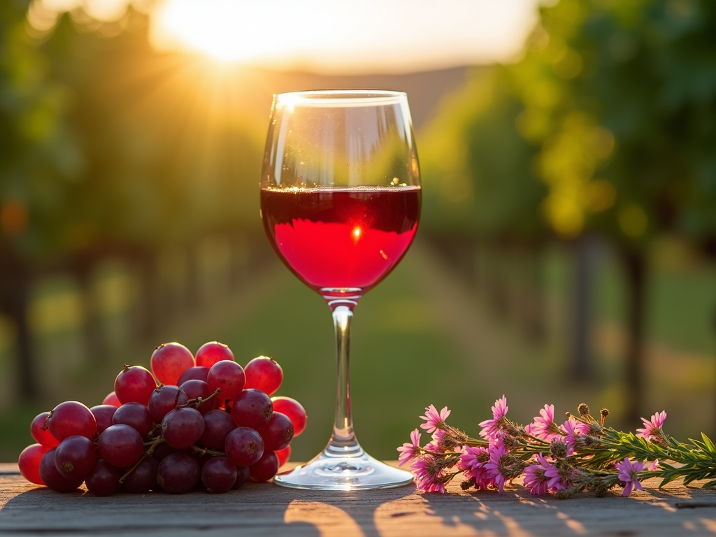 Wine and grapes from a biodiverse vineyard