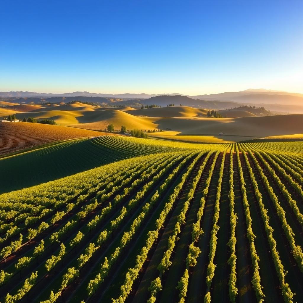 Aerial view of a Napa Valley vineyard.