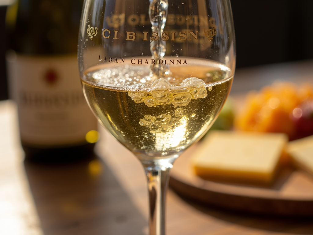 A glass of Beringer Chardonnay, perfect for pairing with cheese.