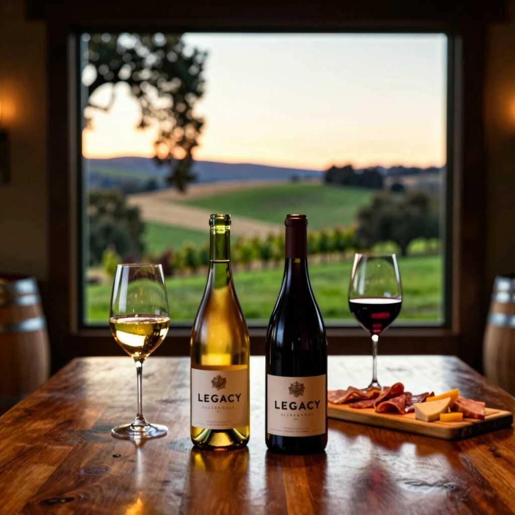 Tasting Legacy wines in an Alexander Valley winery, capturing heritage and flavor