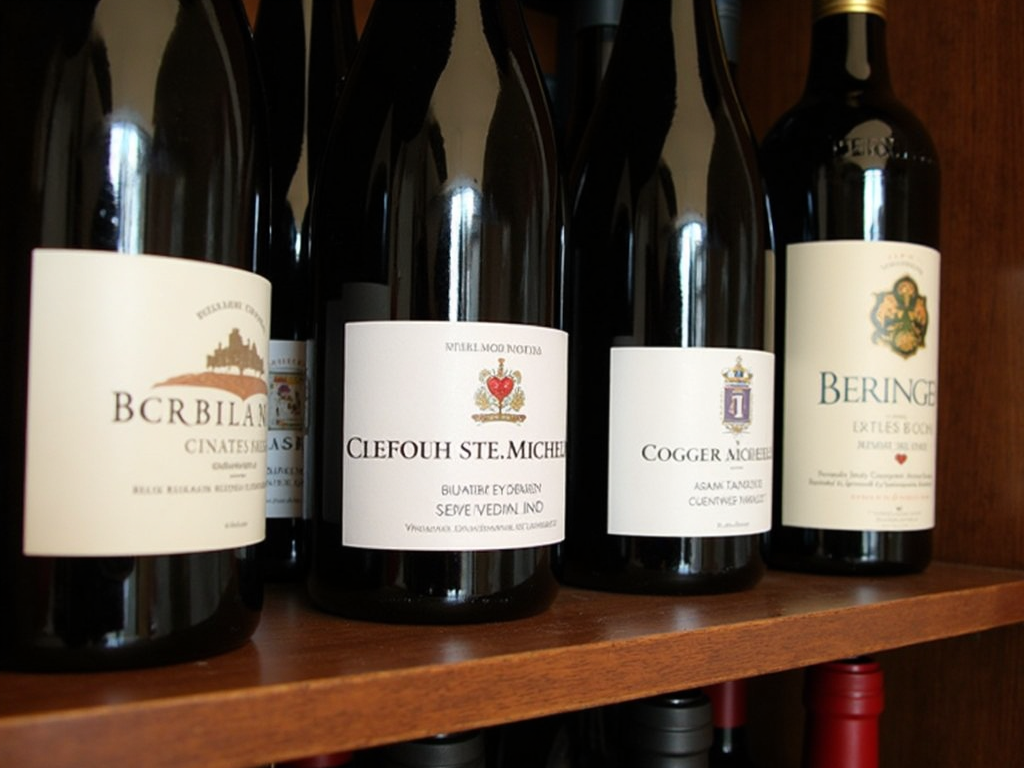 Selection of wine bottles from different brands