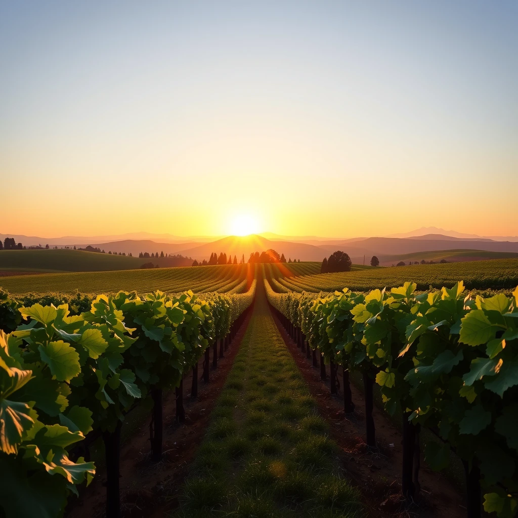Scenic vineyards at Beringer with Mount Saint Helena in the distance