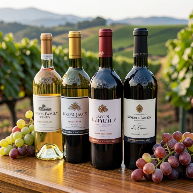 Bottles of Jackson Family Wines award-winning wines