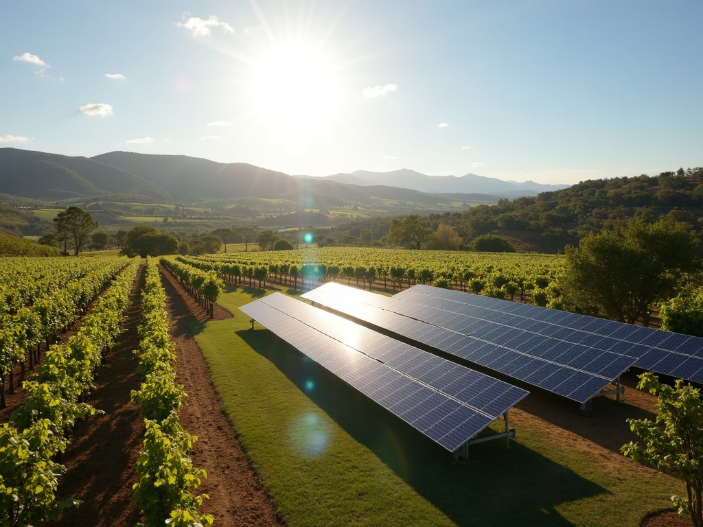 Solar panels at a winery