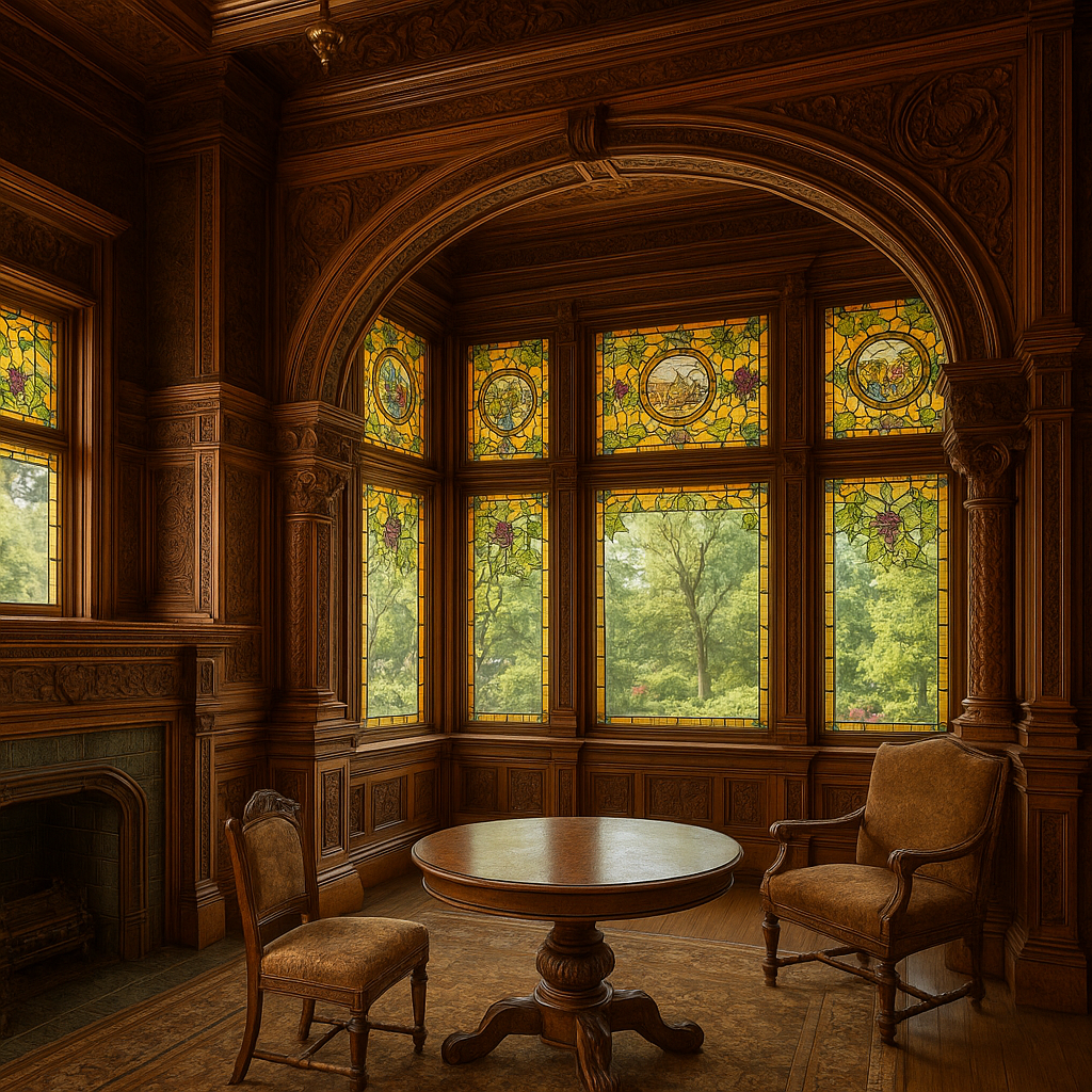 Interior view of the Rhine House at Beringer Vineyards.