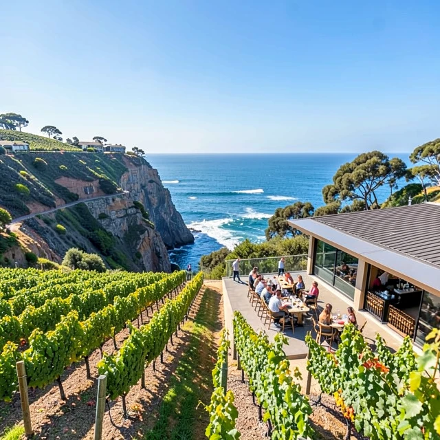 Central Coast winery with ocean view