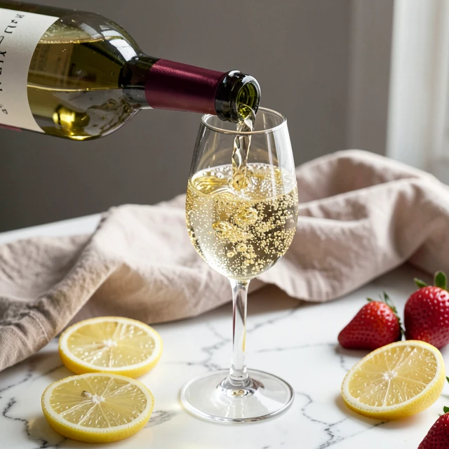 Pouring Kendall-Jackson Vintner's Reserve Brut Cuvée sparkling wine