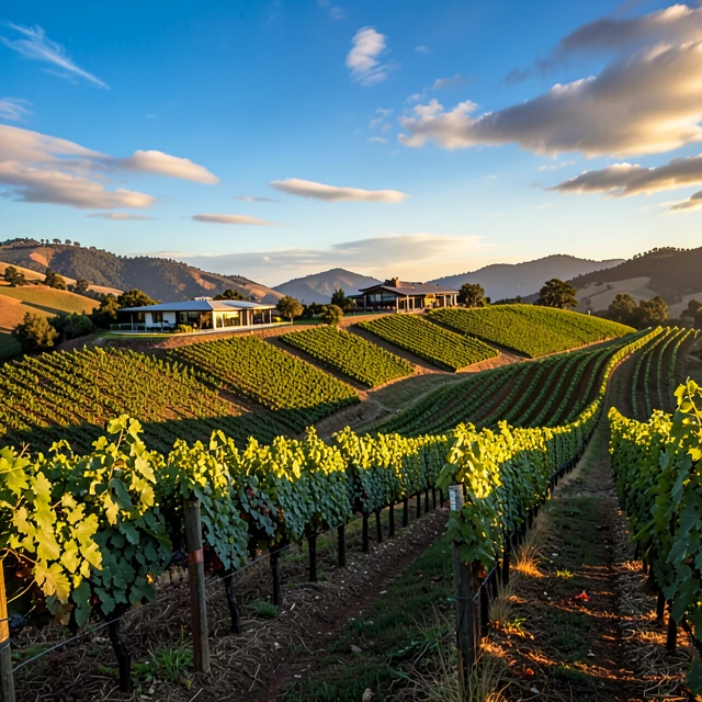 Jackson Family Wines vineyard in Sonoma County at sunset