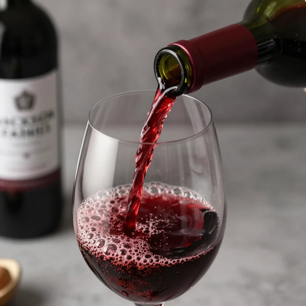 Pouring red wine from a Jackson Family Wines bottle into a glass