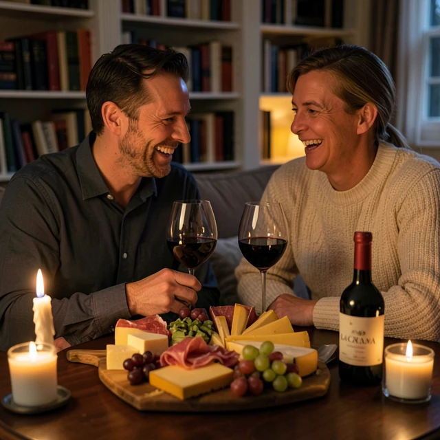 Cozy cheese and red wine pairing evening