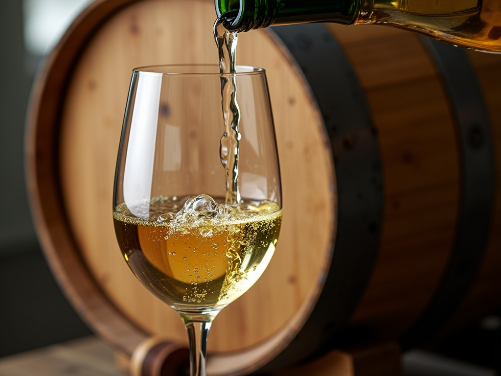 Pouring a glass of Chardonnay