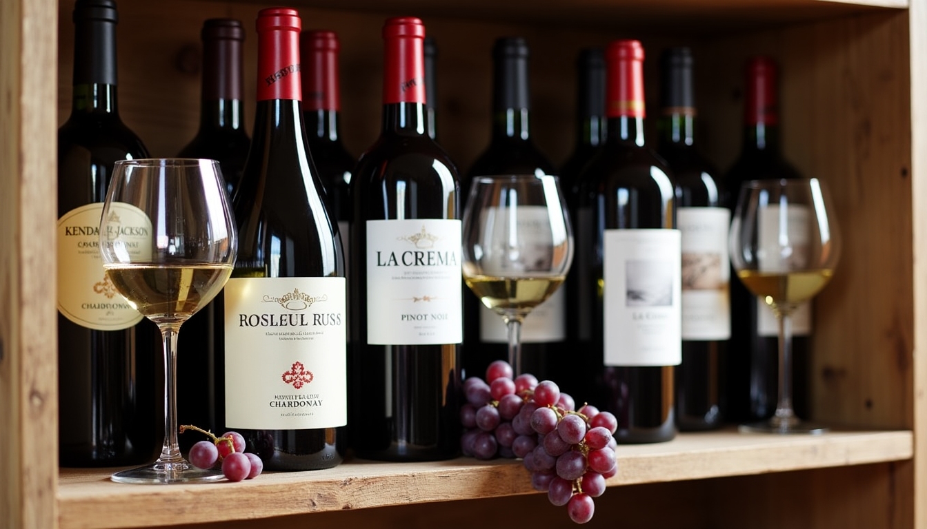 Display of Jackson Family Wines bottles on a shelf