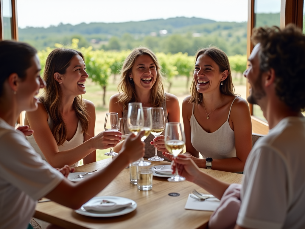 Friends enjoying wine tasting