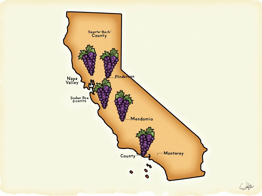 Map of California’s wine regions.