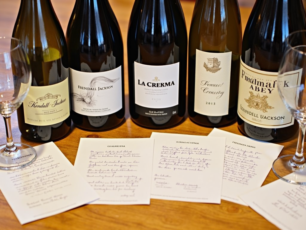 Wine tasting display with Jackson Family Wines favorites.