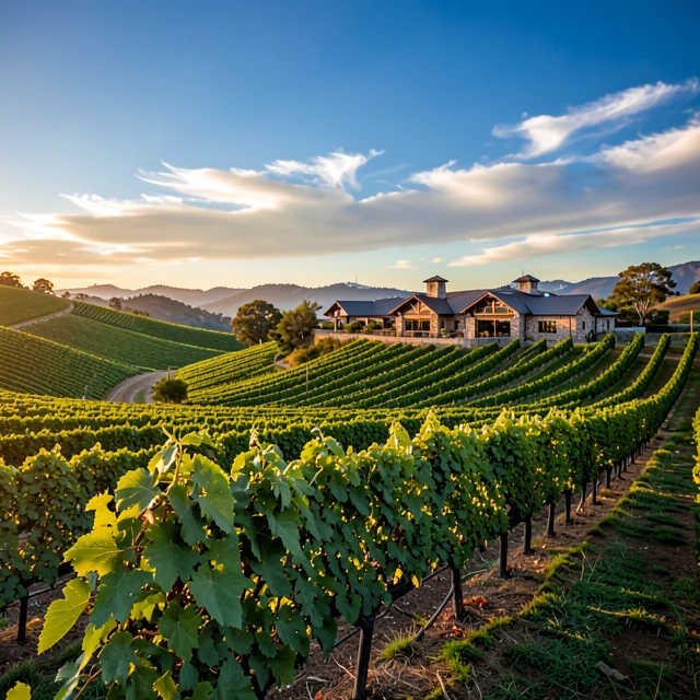 Sonoma County vineyards at sunset, part of Jackson Family Wines estate