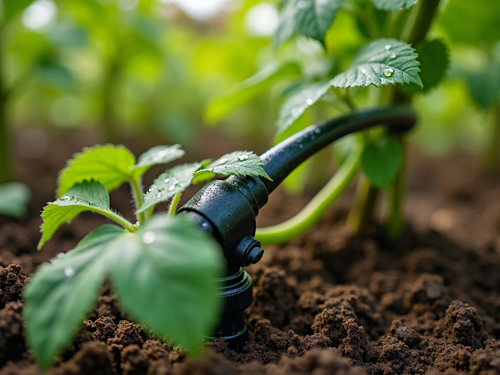 Drip irrigation on a vine at Jackson Family Wines