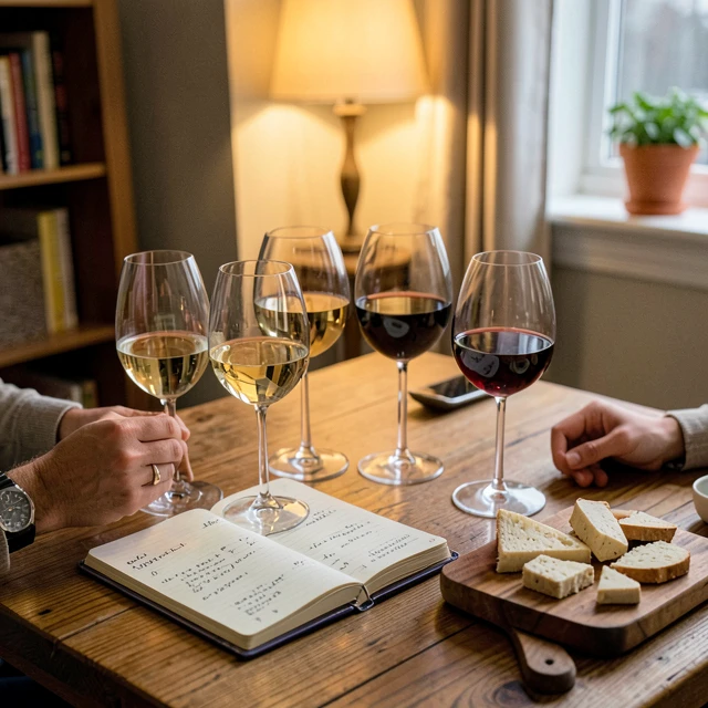 Home wine tasting setup for beginners